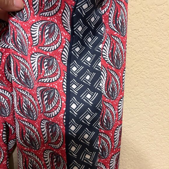 Anthropologie Ettwa Cardiff Printed Pant Large Contrast Mixed Media Boho Feather - Picture 6 of 7